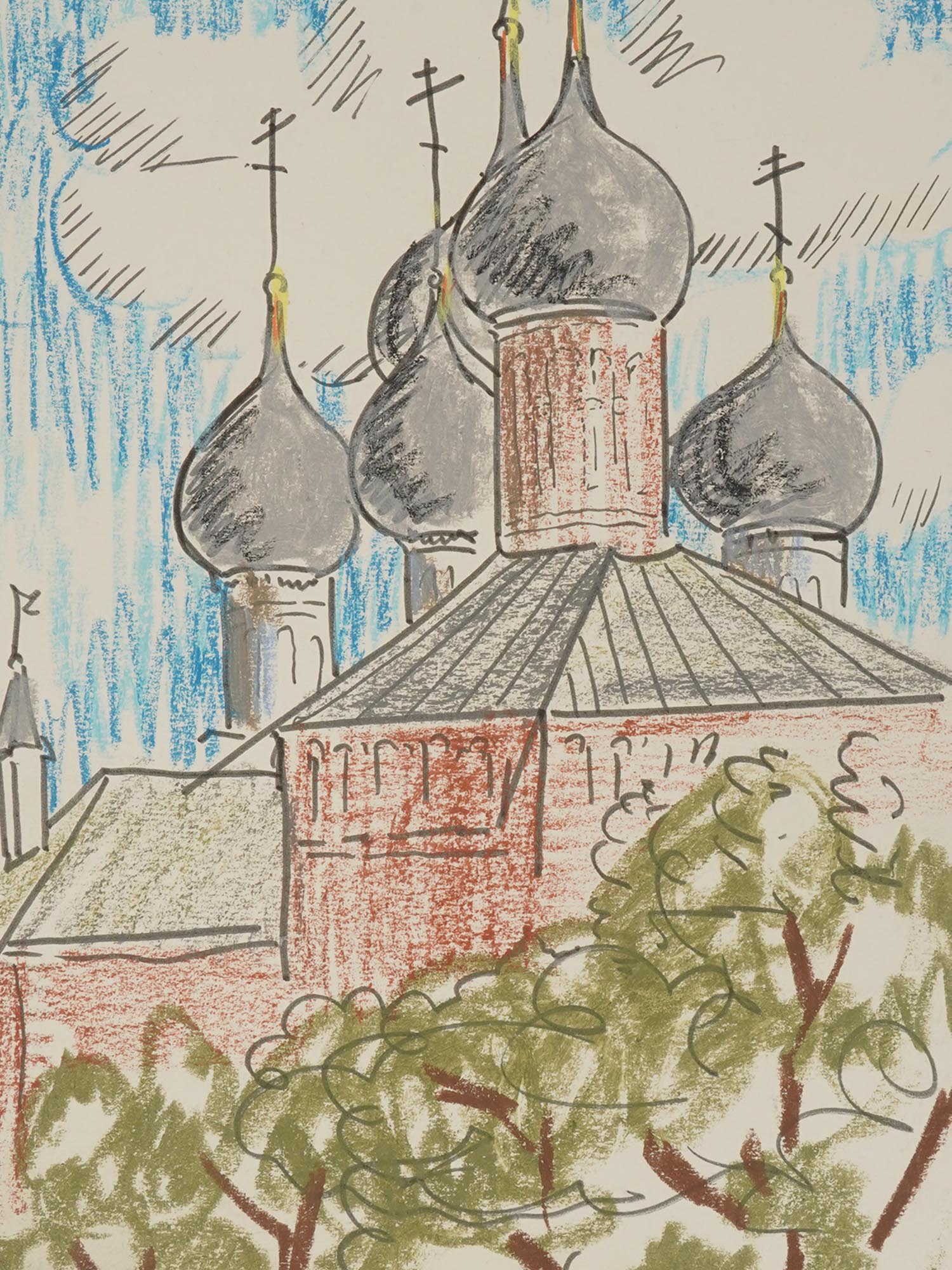 RUSSIAN CHURCH PAINTING AFTER KONSTANTIN YUON PIC-1